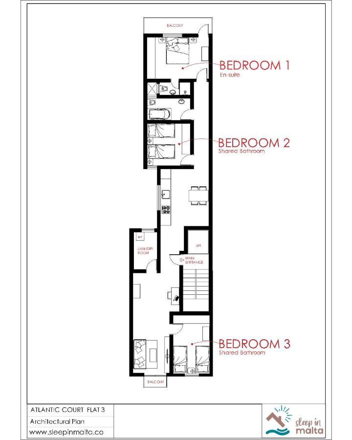 F3 Room 2, Private Room Two Single Beds Shared Bathroom Msida Kültér fotó
